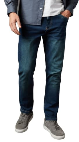 Burton Dark Vintage Wash Stretch Slim Fit Jeans, 36R, Dark Wash
