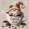 Kreuzstich Set Vorgedruckt Wichtel Kaffee, Stickvorlagen Stickbilder Vorgedruckt Kreuzstich Stickpackungen Cross Stitch Embroidery Kit Stickset Sticken Set Erwachsene Anfänger-Wichtel-5