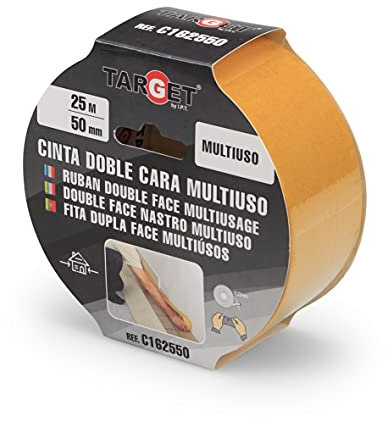 TARGET Doppelseitiges Teppichband, speziell für die Verlegung von Teppichen, Haus, Dekoration, temporäre Verbindungen von Objekten (25 m)