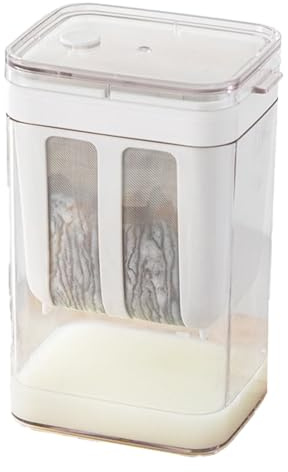 Casco de yogur con tapa - 1800 ml de tamiz alimentario multifunción para kéfir, leche de arroz con tensión de, filtro de malla fina para bayas, soja, café, té, o