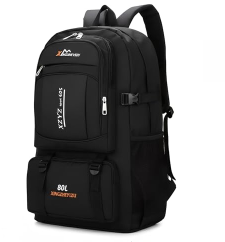 Alyxen 80L Wandern Rucksack,Extra Großer Wander-Camping-Rucksack,WasSerdichter Großer Outdoor Sport Reise Daypack Molle für Männer Frauen