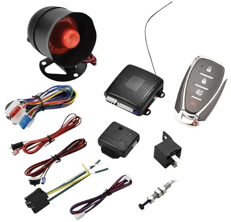 KIXZSAZ 12V Car Alarm System Phone APP PKE Keyless Central Locking Sensor Kit Alarm System Keyless Central Lock Security, T373 Remote