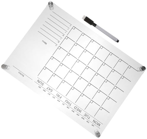 Tofficu Wochenplaner Acryl Notiztafel Abwischbar Handgeschriebene Memotafel Klein Transparente Büro und Schüler Pinnwand für Wandmontage