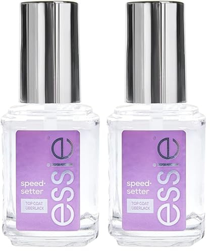 Essie Schnell trocknender Top Coat speed setter, Schutz und Glanz, Transparent, 13,5 ml (Packung mit 2)