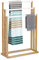 Relaxdays Bambus treppenförmiger Handtuchhalter mit 3 Handtuchstangen als Elegantes Badaccessoire für Handtücher im natürlichem Stil, Natur Handtuchständer, 24 x 54 x 82 cm, weiß