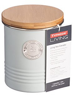 Typhoon 1 Litre Living Tea Canister, Steel, Blue, 11 x 11 x 15.5 cm