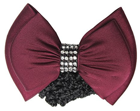 JUSTFOX - Pince à cheveux avec filet et strass - Bordeaux