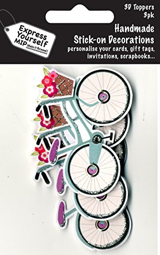 Express Yourself MIP, self Adhesive, Bicycle Mini Multi Pack Toppers - Ideal for Card Making, Gift Wrapping, Scrapbooking, Papercrafts, Childrens Crafts etc