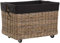 Großer Rollkorb mit Griffen/Holzkorb mit Rollen aus grauem Natur Rattan/Aufbewahrung Holz-Wagen Räder Kaminholz-Korb Kamin Allzweck-Korb mit Inlett (Rechteckig)