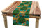 ABAKUHAUS Monstera Tischläufer, Tiere und Monstera Leaves, Esszimmer Küche Rechteckiger Dekorativer Tischläufer, 40 x 180 cm, Gelb Teal Grün