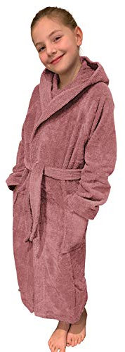 HOMELEVEL Bademantel für Kinder aus Frottee Baumwolle - Morgenmantel Kinder Bademantel für Mädchen und Jungen - Kinderbademantel Junge Mädchen kuschelig flauschig - Bathrobe Kids