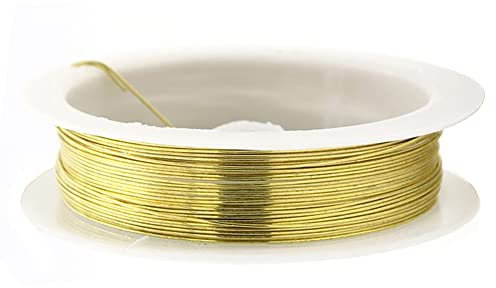 tooloflife Rotolo di filo di rame nudo resistente all'ossidazione per gioielli con perline per artigianato perline creazione di gioielli 0,6 mm oro