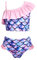 Arshiner Costume da Bagno per Bambini Due Pezzi Bikini per Bambina Sirena Tankini Costume da Bagno con Volant Costume da Bagno Regolabile Costumi da Bagno Spiaggia Rosa 8-9 Anni