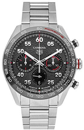 Tag Heuer Carrera Porsche Special Edition Chronograph Automatik graues Zifferblatt Herrenuhr CBN2A1F.BA0643, Grau, Chronograph