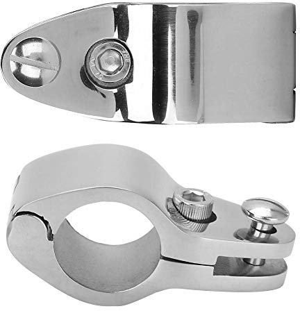 Marine Hardware Fittingen Tip - 2pcs Marine Jaw Slides Stainless Steel Boat Marine Hinged Upper Jaw Slide Hardware Fittings Bimini Top Hinge Rail Mount(20mm)