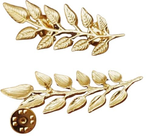 Sttiafay Anstecknadel für Anzug, Kragen, Pullover, Hemdkragen, Accessoire, Schmuck für Damen und Herren, Brosche, 2 goldene Blätter, Gold