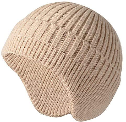 FISHSHOP Beanie Mütze，Unisex warme Beanie Strickmütze, Strickmütze Wollmütze Damenhut Bommelmütze Beanie Hüte für Frühling, Herbst, Winter, weich & leicht, Damen, Herren (Beige), Einheitsgröße