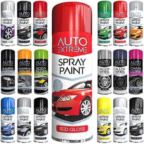 Classic Signature - 1 x Auto Extreme Red Gloss Spray Paint 250ml, Professional Quality, Perfect Finish for Cars, Bikes,Vans, Metal, Wood