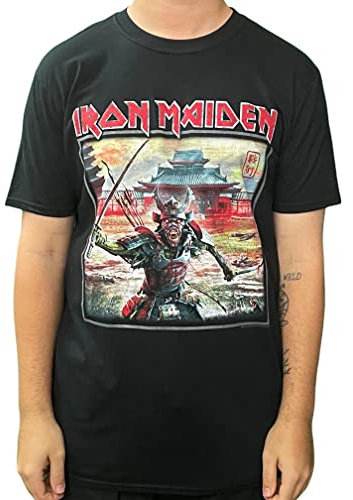Iron Maiden T Shirt Senjutsu Eddie Archer Kanji Logo Official Mens Black S