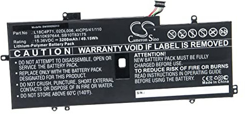 vhbw Akku kompatibel mit Lenovo ThinkPad X1 Yoga Gen 4, X1 Yoga Gen 5 2020 Notebook (3200mAh, 15,36V, Li-Polymer)