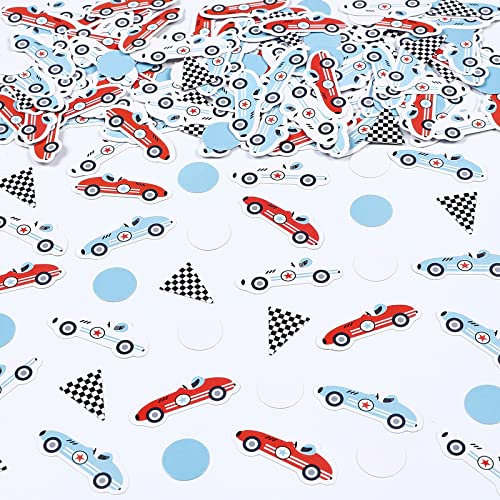 Vintage Race Auto Geburtstag Dekorationen – 200 Stück Rennauto-Konfetti, Vintage Rennauto-Konfetti für Tisch, Retro Let's Go Racing Thema Babyparty Geburtstag Party Tischdekoration Zubehör