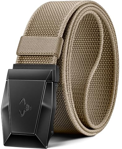 BULLIANT Taktischer Gürtel, Gürtel Herren Militär Wandern Arbeitsgürtel 3,8cm,Schnellverschluss Metallschnalle(Beige-105cm/30-34 taille verstellbar)
