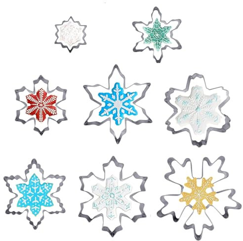 JUNBAOYYDS Plätzchen Ausstecher Mini, Ausstechformen aus Edelstahl, Plätzchenausstecher Edelstahl Weihnachten, für Plätzchen, Kekse und Fondant Backen (8)