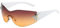 Ggpyyon Trendy Y2K Sonnenbrille für Damen Herren, 2000S Wrap Around Sunglasses Randlose Oversized Eyewear UV400 Schutz(Weiß/Farbverlauf Braun)