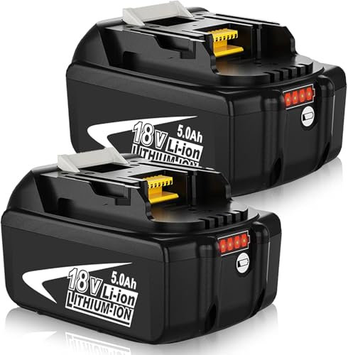 Dosctt 2X BL1850B 18V 5000mAh Batteria di ricambio per Makita 18V Batteria BL1850 BL1860B BL1860 BL1840B BL1840 BL1830 BL1835 BL1845 194204-5 LXT-400 con indicatore LED