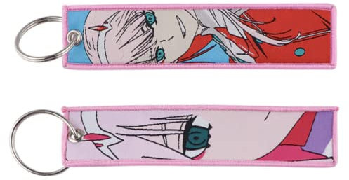 Pinstant Schlüsselanhänger Darling In The Franxx, Code: 002, Nine Iota Zero Two Manga, Anime, Schlüsselanhänger, Pink, 5.1 x 1.2 inches