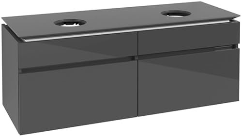 Villeroy & Boch Legato Waschtischunterschrank B592, 1400x550x500mm, 2 Waschtische, B59200FP, Farbe: Glossy Grey