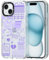 MOSNOVO Case for iPhone 15, [Buffertech 6.6ft Military-Grade Drop Protection] [Anti Peel Off Tech] Clear TPU Bumper Phone Case Cover Design - Y2K Aesthetic