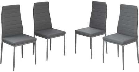 Vicco Silla de Comedor Grand, Gris, 42.5 x 48 cm Juego de 4