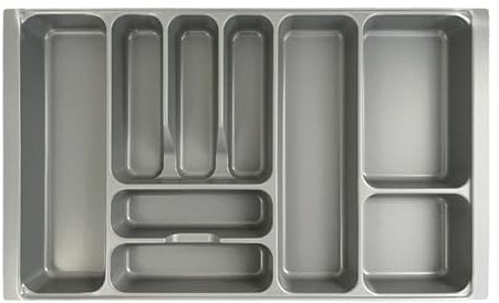 REHUK Plastic Cutlery Drawer Organiser Tray Insert for Kitchen Drawers (715mm x 430mm x 55mm)