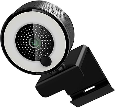 HOMSFOU Caméra pour Ordinateur Appareil Photo Caméra Lumière D'appoint Coque en Aluminium Pilote Gratuit 4k Webcam
