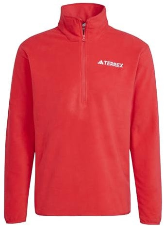 adidas Men's Terrex Multi Essentials Half Zip Fleece Jacket, pure ruby, XXL