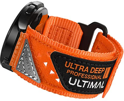 ULTIMAL Compatible avec Samsung Galaxy Watch 7 6 5 4 FE 40 mm 44 mm/Watch 6 4 Classic/Watch 5 Pro/Active 2, bracelet de montre de sport réglable en nylon de 20 mm pour homme et femme (orange)