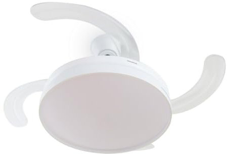 InnovaGoods® Ventilador de techo con luz LED y Altavoz, mando a distancia, Aspas retráctiles, luz blanca cálida/fría/Neutra y Luz Multicolor (3000-6500 K), 36W, Flujo luminoso 6000-8000lm. Ø49,5-40cm