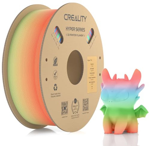 Creality Hyper PLA Filament Rainbow 1.75mm, 600mm/s High Speed 3D Printer Filament, Durable and Smooth, Dimensional Accuracy +/-0.03mm, 1kg (2.2lbs)/Spool (Wild Blossom-Short Gradient)
