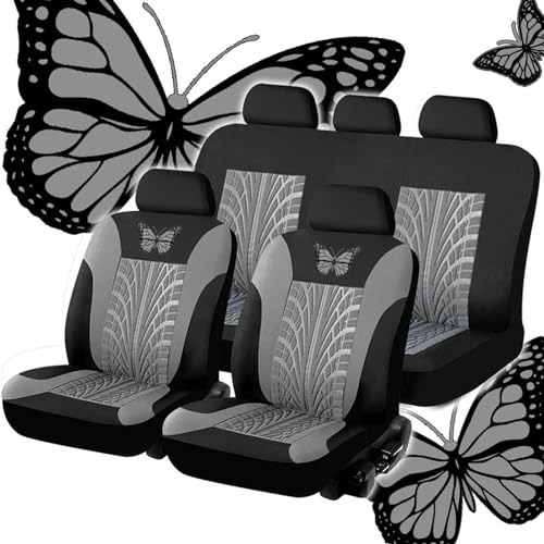 SNXLW 5 Sitzplätze Universal Auto Sitzbezüge Sets für Nissan Juke F16 F15 2010-2020 2021 2022 2023 2024 2025 Autositzbezug Vorne Hinten Schonbezüge Innenraum Zubehör,Grey