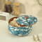 Brick Brown ® Handcrafted Enamel Coated Wooden Almond Blossoms Roti Box | Chapati Box for Kitchen | Hot Pot Casserole for Roti Server Tableware Serving | Case Roti Dabba with Lid (8.5 × 8.5 × 5.5 In)