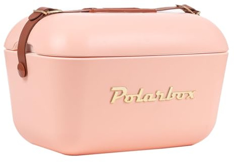 Polarbox Cooler - Hielera retro de playa, vintage, para picnic, bolsa de almuerzo, portátil, para viajes, camping, senderismo, estilo años 90, extra grande, ligera, para latas, cervezas y bebidas