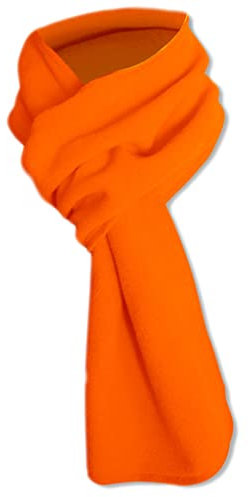 ZEPFJHE Modischer, warmer Fleece-Schal, weich, leicht, einfarbig, für Herbst und Winter, für Damen, Herren, Mädchen, Jungen, Fluoreszierendes Orange, M