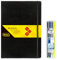Idena 90336 - Notizbuch DIN A4 mit 192 Seiten, kariert, inkl. STAEDTLER Triplus Mobile Office Set mit Fineliner, Kugelschreiber, Druckbleistift und Textmarker