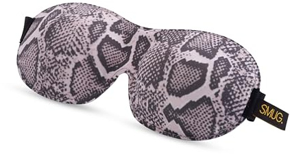 SMUG 100% Blackout Sleep & Eye Mask | Eyelash Extension Friendly | Eye Masks for Sleeping | Sleep Masks for Women & Men | Straps for Dream Comfort & Adjustability | Snake