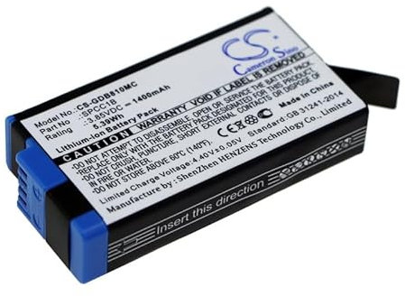 LLdkhjf Batterie de rechange pour GoPro ACBAT-001, Max, Max 360, numéro de pièce : 601-26762-000, SPCC1B, 1400 mAh