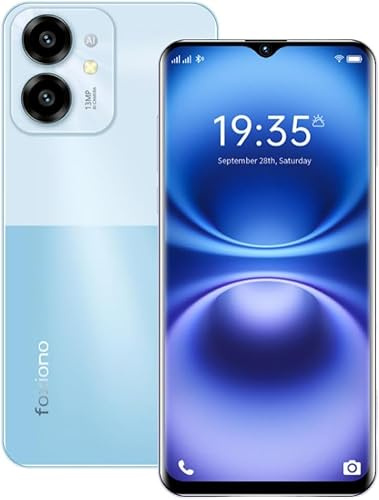 FOXIONO Smartphone Ohne Vertrag - 8GB+64GB/1TB erweiterbar Handy Ohne Vertrag,6,52'' HD+ Display Smartphones, 13MP+5MP Kamera 4000mAh, 4G Dual SIM Simlockfreie Handys (Blau)