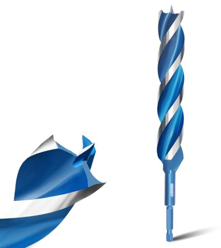 Teronbeta Wood Drill Bit 26mm x 230mm Professional 1/4 Inch Hex Shank Brad Point Auger Drill Bits for Wood