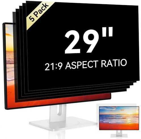 [Confezione da 5] Schermo privacy per computer da 29 pollici per monitor widescreen 21:9, antiriflesso, anti-UV, protezione degli occhi per PC desktop, filtro per monitor LED, pellicola antigraffio