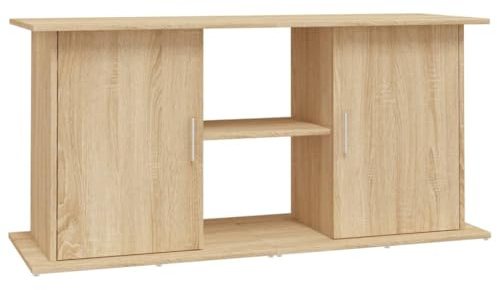 CIOURSTO Aquariumständer, Holzwerkstoff, Aquariumständer mit Tür und Fächern für Futter, Fischernetz und Desinfektionsmittel, Stilvolle Inneneinrichtung (121 x 41 x 58 cm)